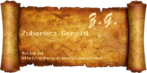 Zuberecz Gerold névjegykártya